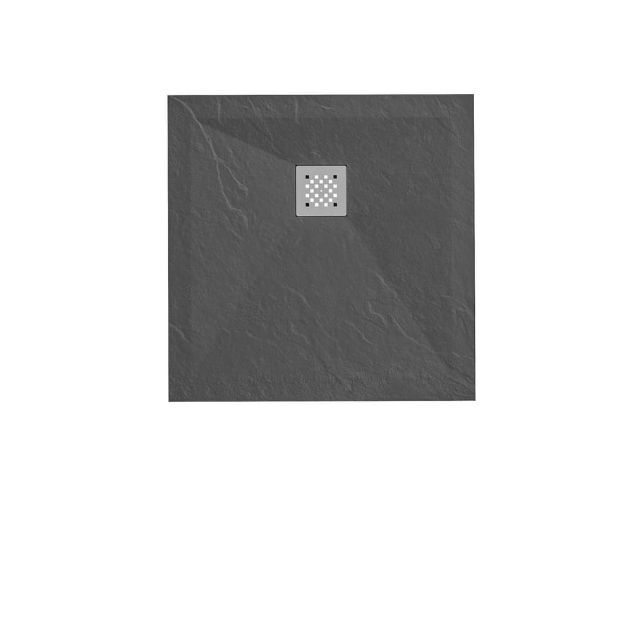 Duschplatte mit Mittelauslauf Verosan+ 80 x 80 cm grau